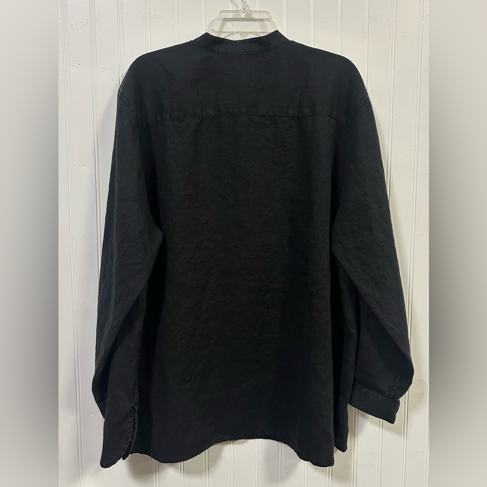 Lauren Ralph Lauren LRL Linen Bib Front Popover Top 20W Long Sleeve Lagenlook - Picture 2 of 14